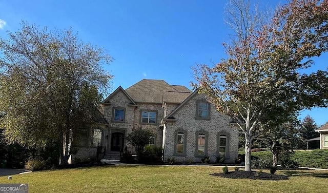 view of front of house featuring a front lawn