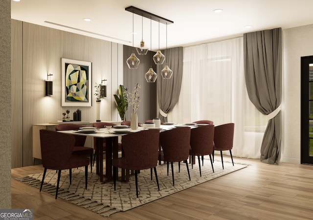 dining room featuring light hardwood / wood-style flooring