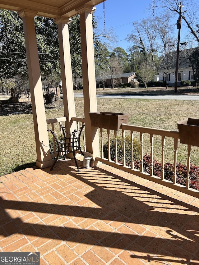 view of patio with covered porch