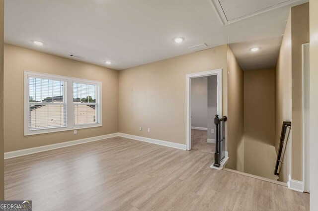 empty room featuring light hardwood / wood-style floors