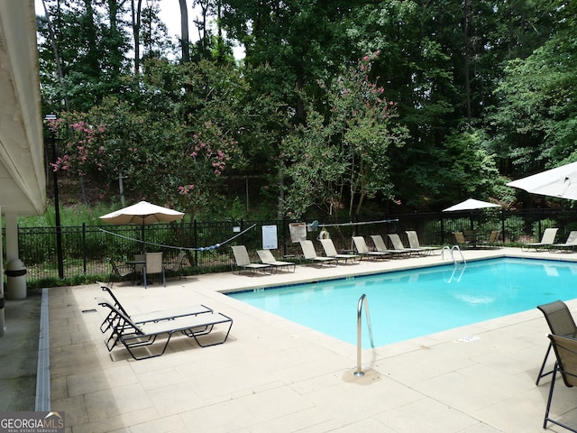 view of pool with a patio area