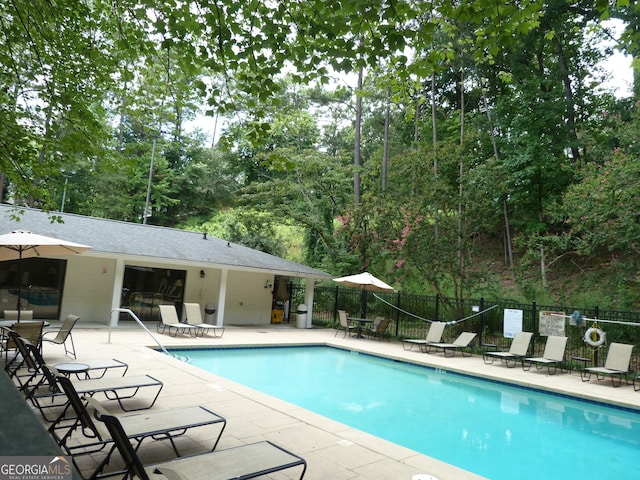 view of pool with a patio area