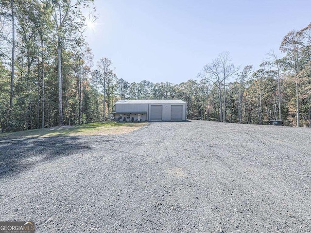 exterior space with a garage