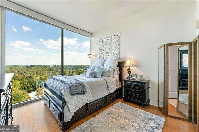 bedroom featuring light hardwood / wood-style floors