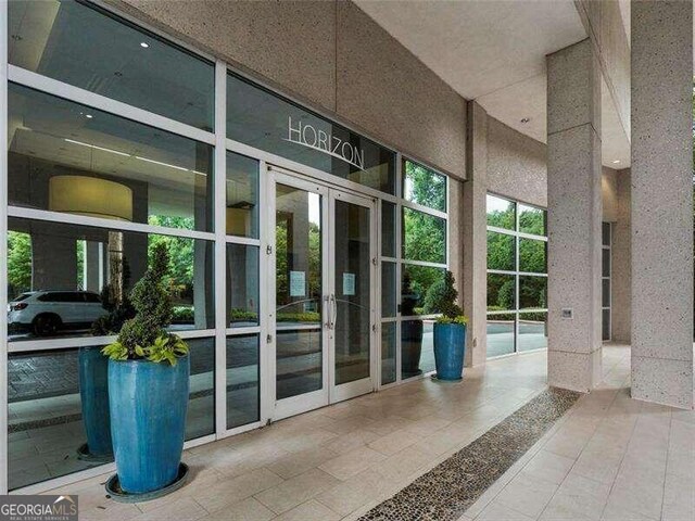 entrance to property with french doors