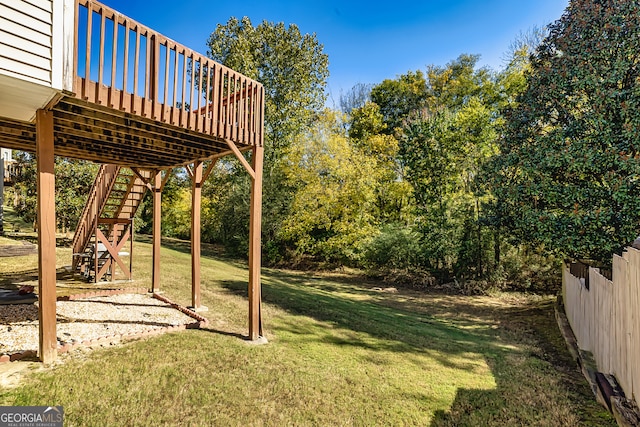 view of yard featuring a deck