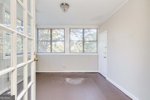 view of unfurnished sunroom