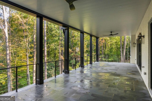 view of patio / terrace with ceiling fan