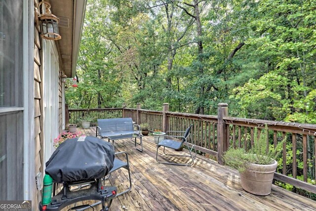 deck with area for grilling