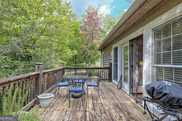 deck with grilling area