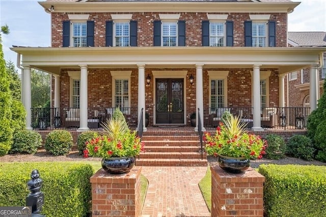 exterior space with covered porch