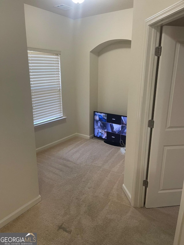 interior space with light colored carpet