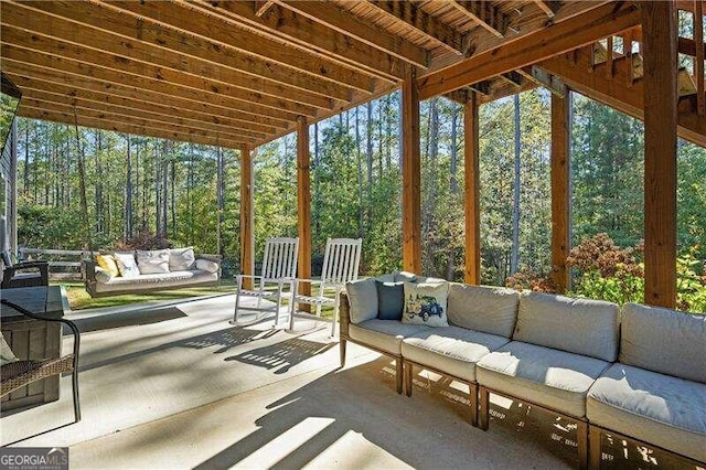 view of patio / terrace featuring an outdoor hangout area