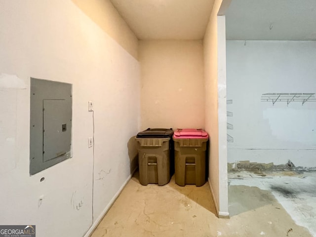 storage area featuring electric panel