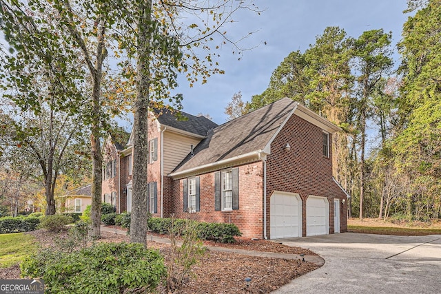 view of property exterior featuring a garage