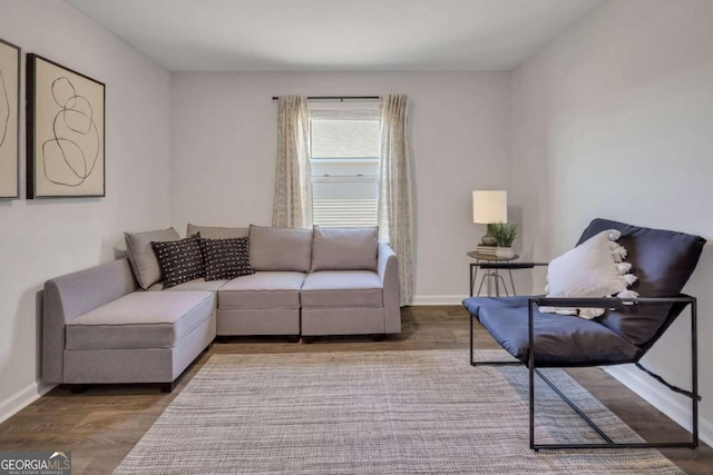 living room featuring hardwood / wood-style floors