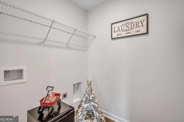 laundry room featuring washer hookup and hookup for an electric dryer