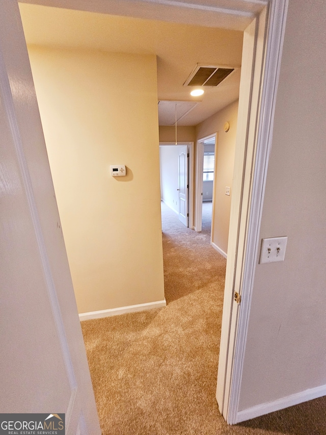 hallway with carpet