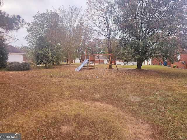 view of yard featuring a playground