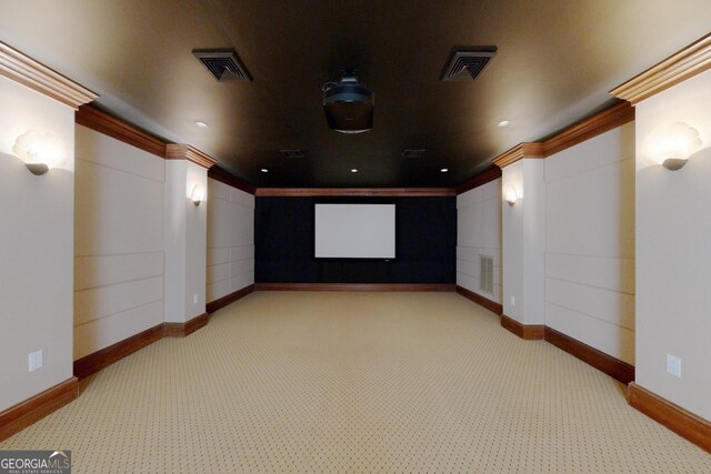 interior space featuring ornamental molding and ceiling fan