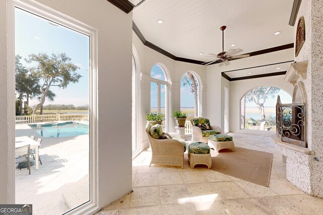 bedroom featuring ceiling fan, vaulted ceiling, and light hardwood / wood-style flooring