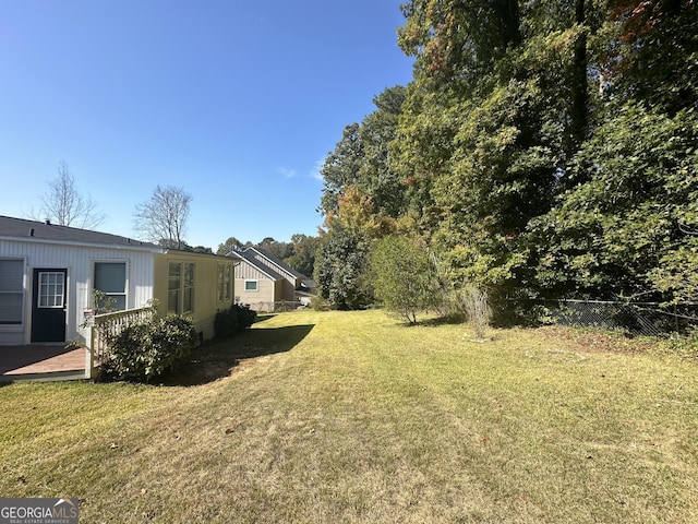 view of yard with fence