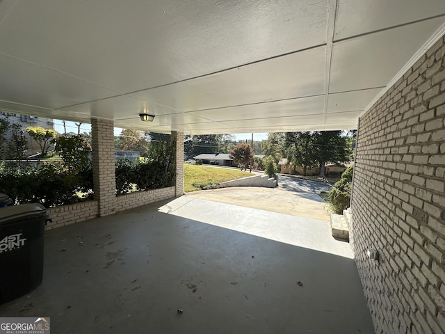 view of patio featuring a carport