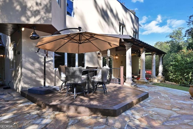 view of patio / terrace featuring a deck