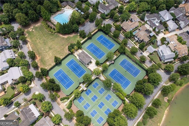 drone / aerial view featuring a residential view