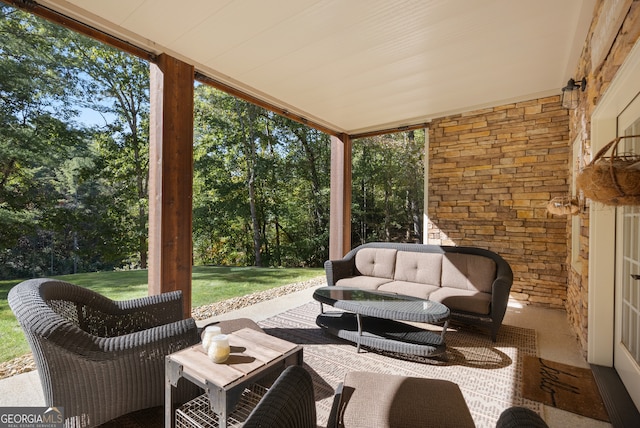 view of patio featuring an outdoor living space