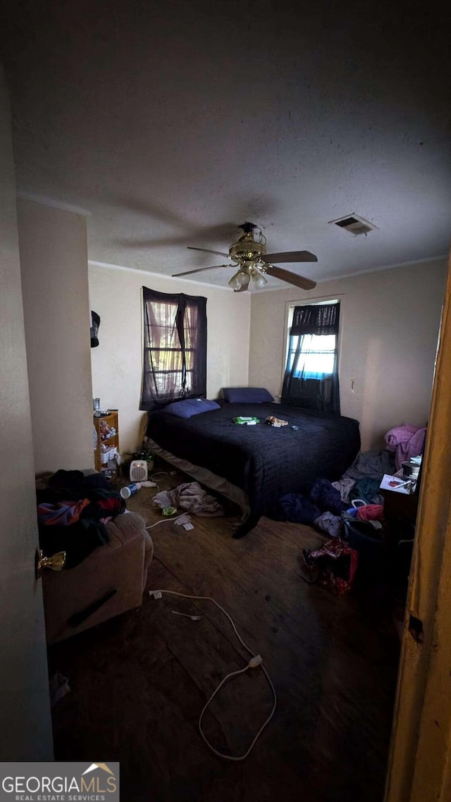 646 Straight St, Macon, GA 31204 - bedroom with multiple windows and ceiling fan