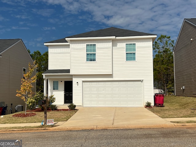 view of front of home with a garage