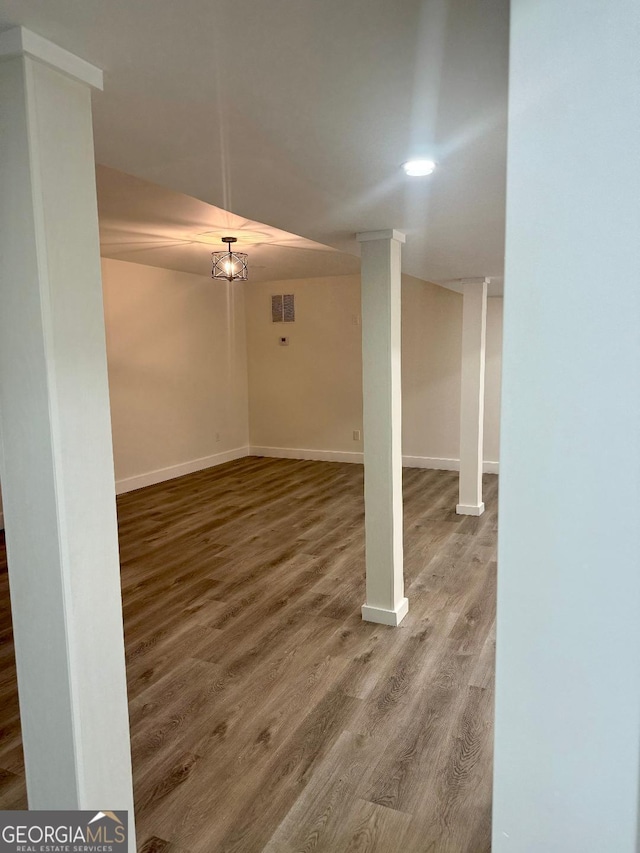 interior space featuring hardwood / wood-style flooring