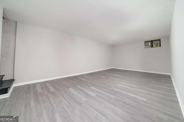 unfurnished room featuring light wood-type flooring