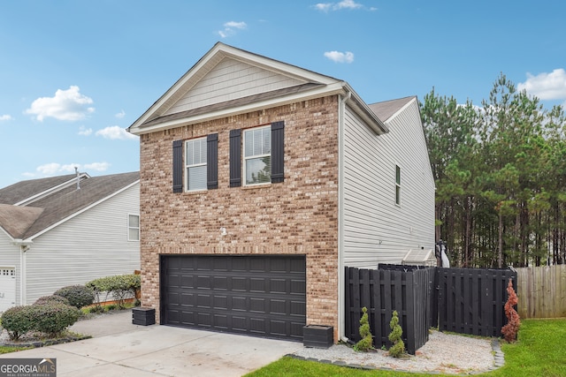 view of front facade with a garage