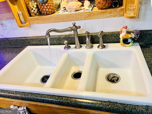 details with backsplash and sink