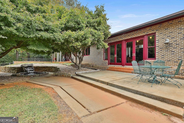 view of patio with french doors