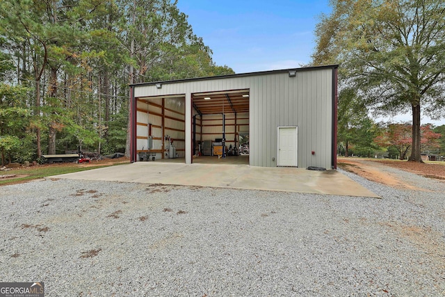 view of outbuilding with a garage