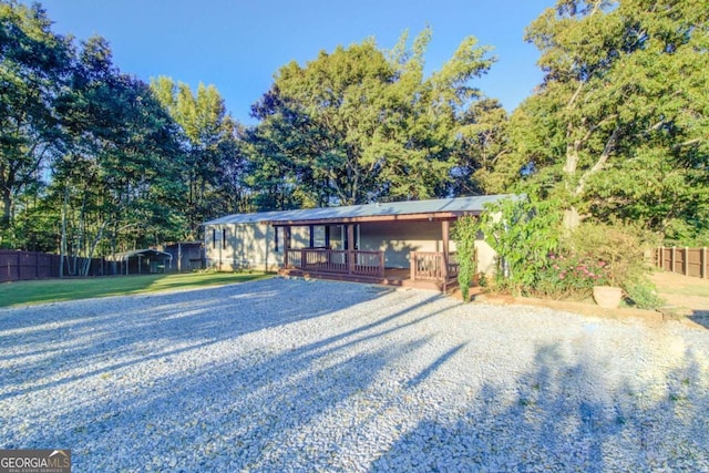 view of front of home featuring a deck