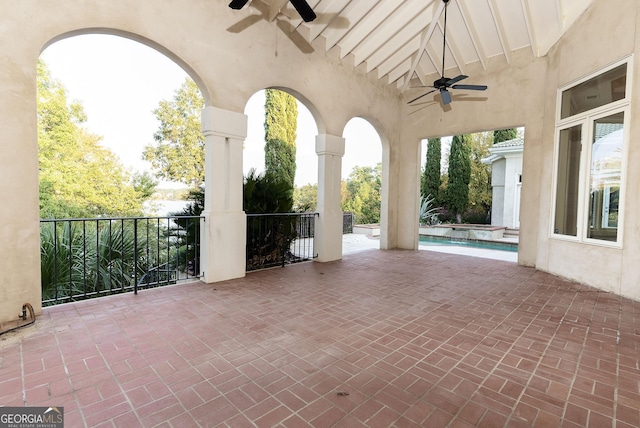 view of patio / terrace with ceiling fan