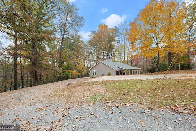 view of home's exterior with a garage