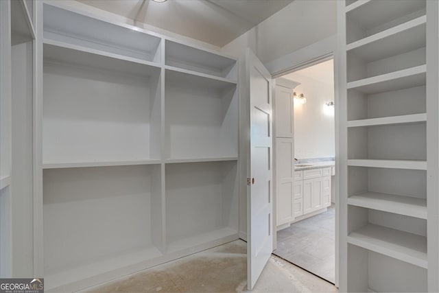 view of walk in closet