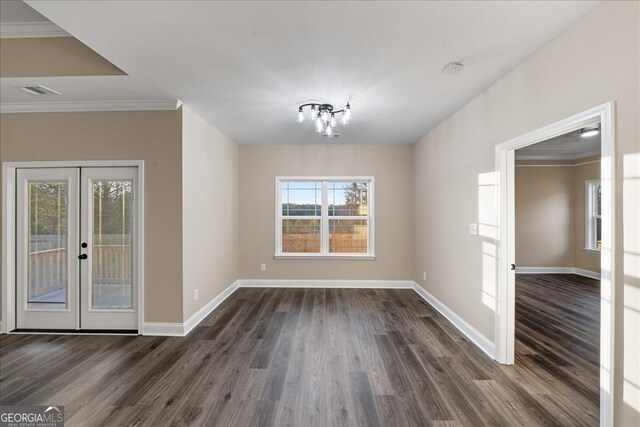 bathroom featuring vanity, crown molding, and shower with separate bathtub