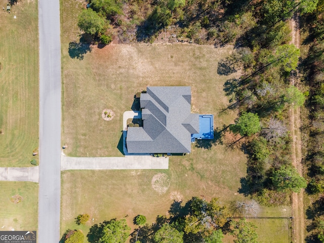 bird's eye view with a rural view