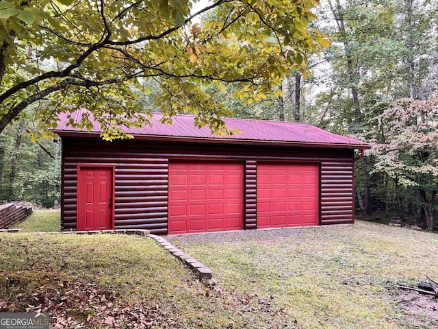 view of garage