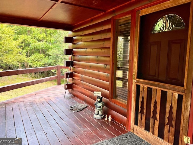 view of wooden deck