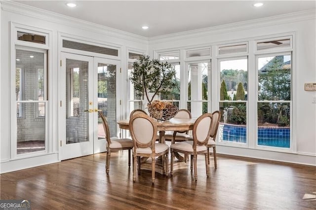 sunroom with french doors