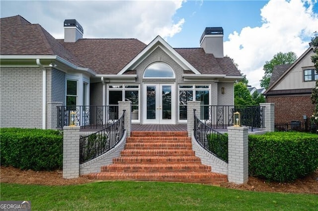 exterior space featuring french doors