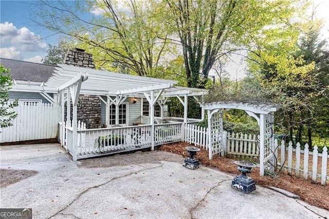 view of patio / terrace with a pergola