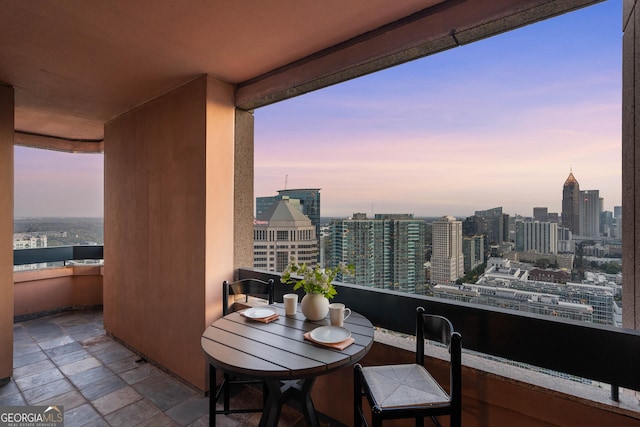 balcony with a city view